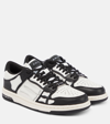 Amiri Skel Top Leather Sneakers In Black,white