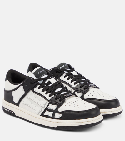 Amiri Skel Top Leather Sneakers In White