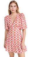 Rhode Mariana Mini Dress In Retro Fleur Pink In Retro Fleur
