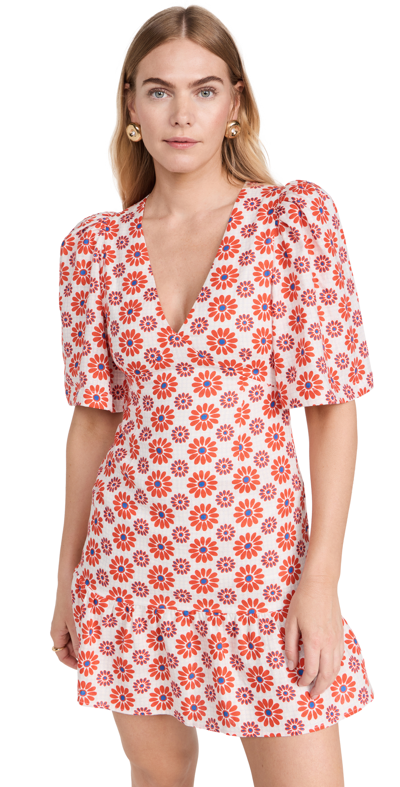 Rhode Mariana Mini Dress In Retro Fleur Pink