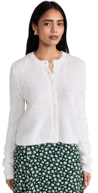 Reformation Ribbed Knit Shirt In White