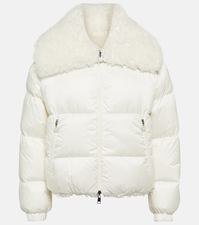 Moncler Murray Faux Shearling-trimmed Jacket In White