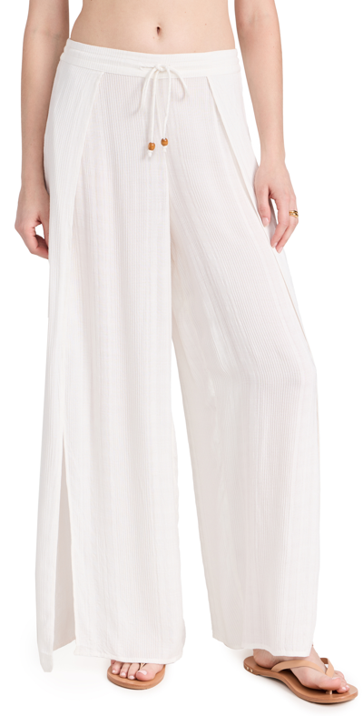 L*space Cali Wide Leg Slit Cover-up Trousers In Cream
