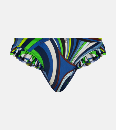 Pucci Printed Low-rise Bikini Bottoms In Multicolor