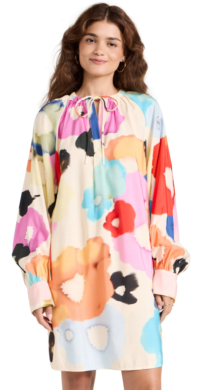 Stine Goya Dounya Tie Dye Floral Long Sleeve Shift Dress In Multicolor