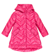 Monnalisa Long-sleeve Quilted Coat In Pink