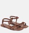 Gianvito Rossi Flat Sole Knotted Straps Sandals In Brown
