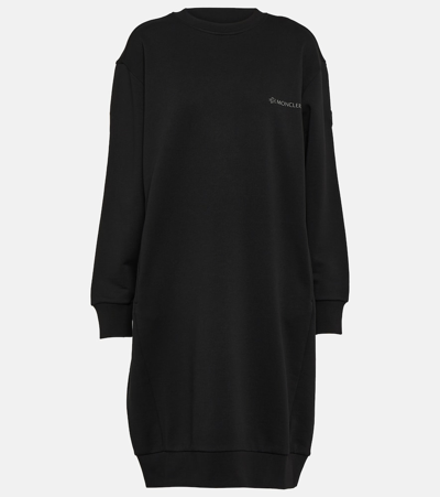Moncler Belted Cotton Minidress In Black