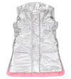 Monnalisa Metallic Puffer Vest In Silver