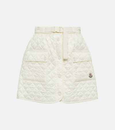 Moncler Quilted Cargo Mini Skirt In White