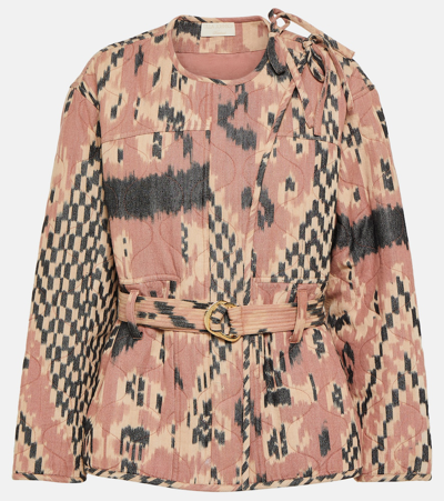 Ulla Johnson Arabella Printed Cotton Jacket In Pink