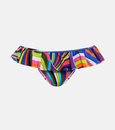 Pucci Ruffle-trimmed Printed Bikini In Multicoloured
