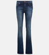 7 For All Mankind Frayed Faded Low-rise Bootcut Jeans In New Luxe Duchess