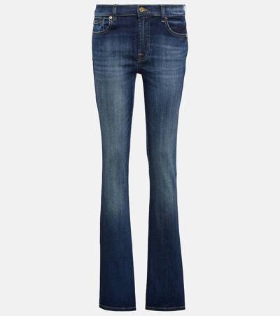 7 For All Mankind Mid Rise Blue Rhythmic Bootcut Jean