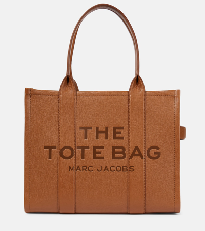 Marc Jacobs Large Leather The Tote Bag In Brown