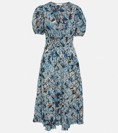 ULLA JOHNSON THELMA PRINTED MIDI DRESS