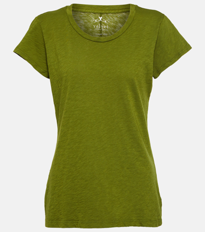 Velvet Odelia Cotton T-shirt In Green