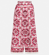 DOLCE & GABBANA PRINTED HIGH-RISE COTTON POPLIN CULOTTES