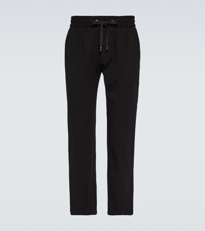 Dolce & Gabbana Cotton Sweatpants In Very Dark Blue 1