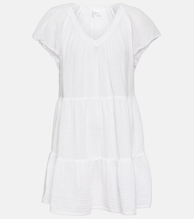 Velvet Eleanor Cotton Tiered Minidress In White