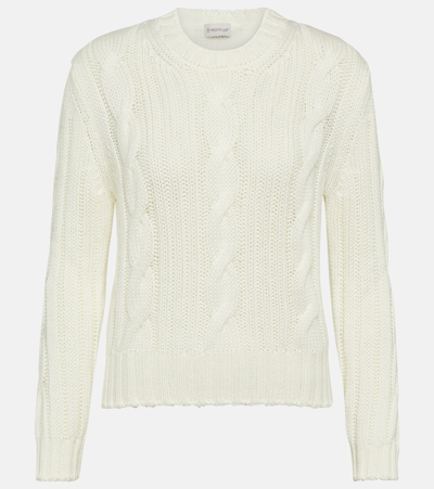 Moncler Wool Cable-knit Jumper In White