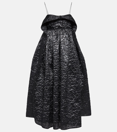 Cecilie Bahnsen Susa Matelassé Midi Dress In Black