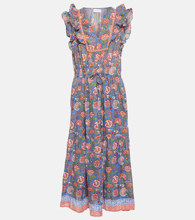 Velvet Rosalina Cotton Midi Dress In Multicoloured