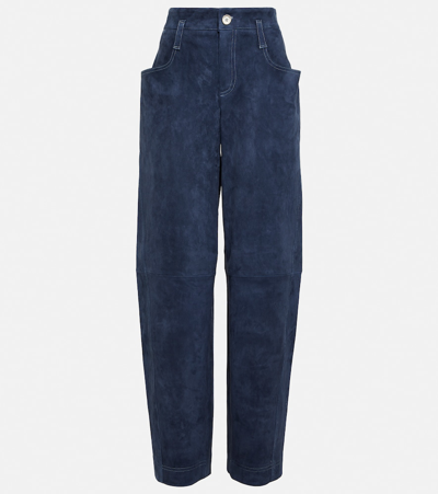 Stouls Cassidy Wide-leg Leather Trousers In Blue