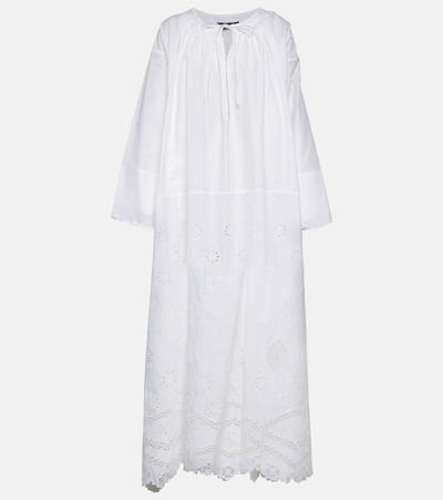 Nili Lotan Nelya Embroidered Cotton Maxi Dress In White