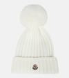 MONCLER RIBBED-KNIT WOOL BEANIE