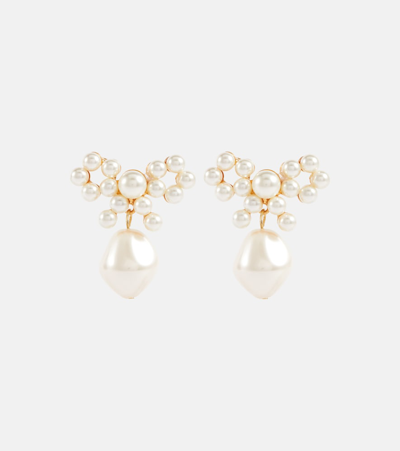 Jennifer Behr Bridal Kingsley Embellished Earrings In Beige