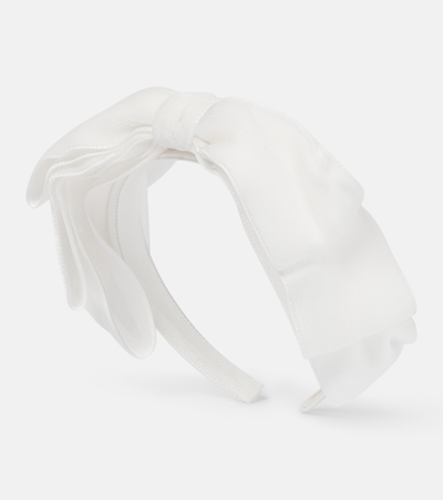 Jennifer Behr Bridal Katya Velvet Bow Headband In White