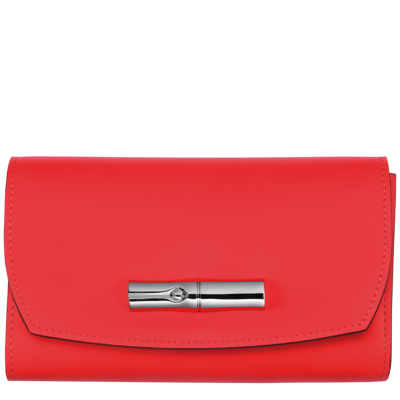 Longchamp Portefeuille Roseau In Red