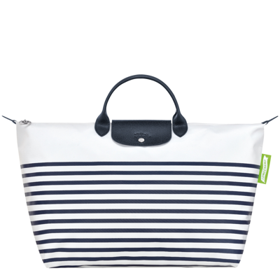 Longchamp Sac De Voyage L Le Pliage Collection In Navy/white