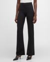 GIORGIO ARMANI BLACK CADY STRAIGHT-LEG PANTS