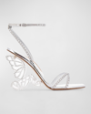 Sophia Webster Paloma Crystal Butterflies-heel Sandals In Diamond