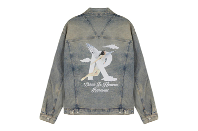 Pre-owned Represent Storms In Heaven Jacket Blue Cream