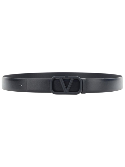 Valentino Garavani Valentino Vlogo Buckle Belt In Black