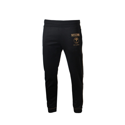 Moschino Couture Cotton Logo Pants In Black