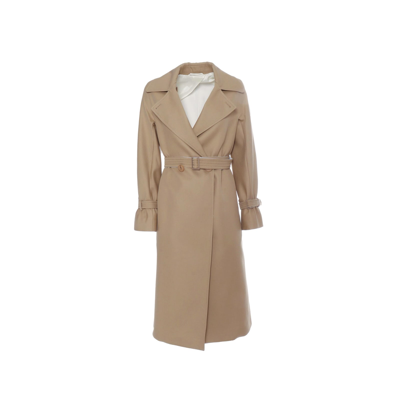 Max Mara Double-breasted Trench Coat In Beige