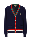 GUCCI GUCCI CONTRAST STRIPED KNITTED CARDIGAN