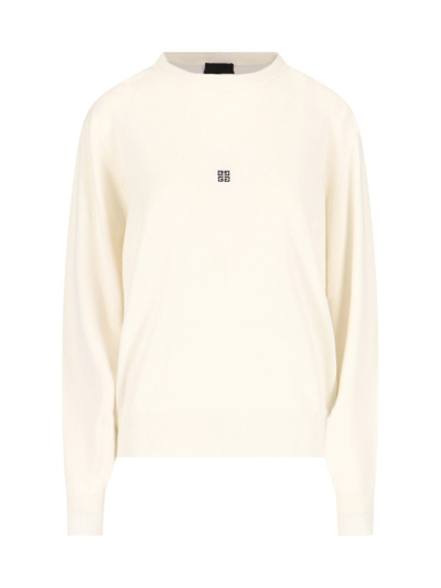Givenchy 4g Embroidered Knit Jumper In White