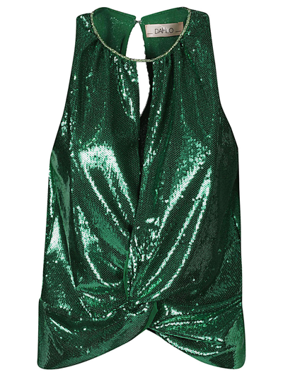 Dahlo Sequin Cropped Top In Green