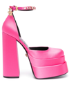 Versace Pink Canvas Medusa Aevitas Pumps In Pink
