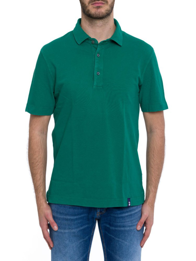 Drumohr Button-placket Short-sleeved Polo Shirt In Verde