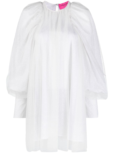 Viktor & Rolf Broderie-anglaise Puff-sleeves Dress In White
