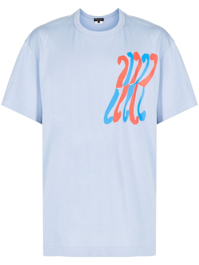 Comme Des Garçons Homme Deux Blue Graphic T-shirt In 1 Blue