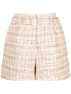 Self-portrait Sequined Boucle' Shorts In Pink