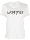 Lanvin Logo Embroidered Crewneck T-shirt In Grey