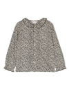 Bonpoint Floral-print Cotton Blouse In Green